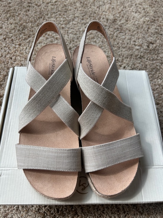 Life Stride Shoes - Life Stride Women's Neutral Tan Crisscross Slingback Sandals
